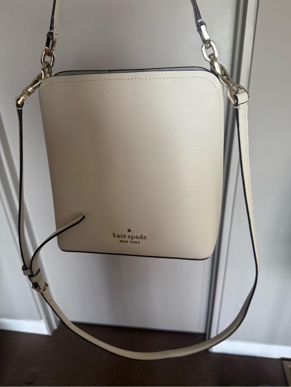 kate spade Cream Leather Crossbody with Gold Hardware